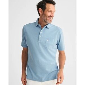 Johnnie O Hangin Out Mens Polo Shirt Blue Cotton Short Sleeve Stretch Golf Large